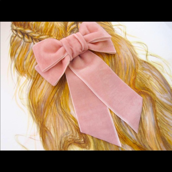 Accessories - Vintage Pink Velvet Bow Hair Clip